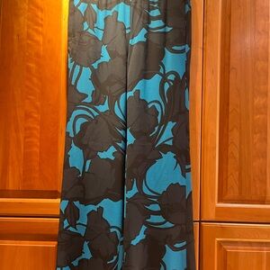 Floral Black and Teal Pants